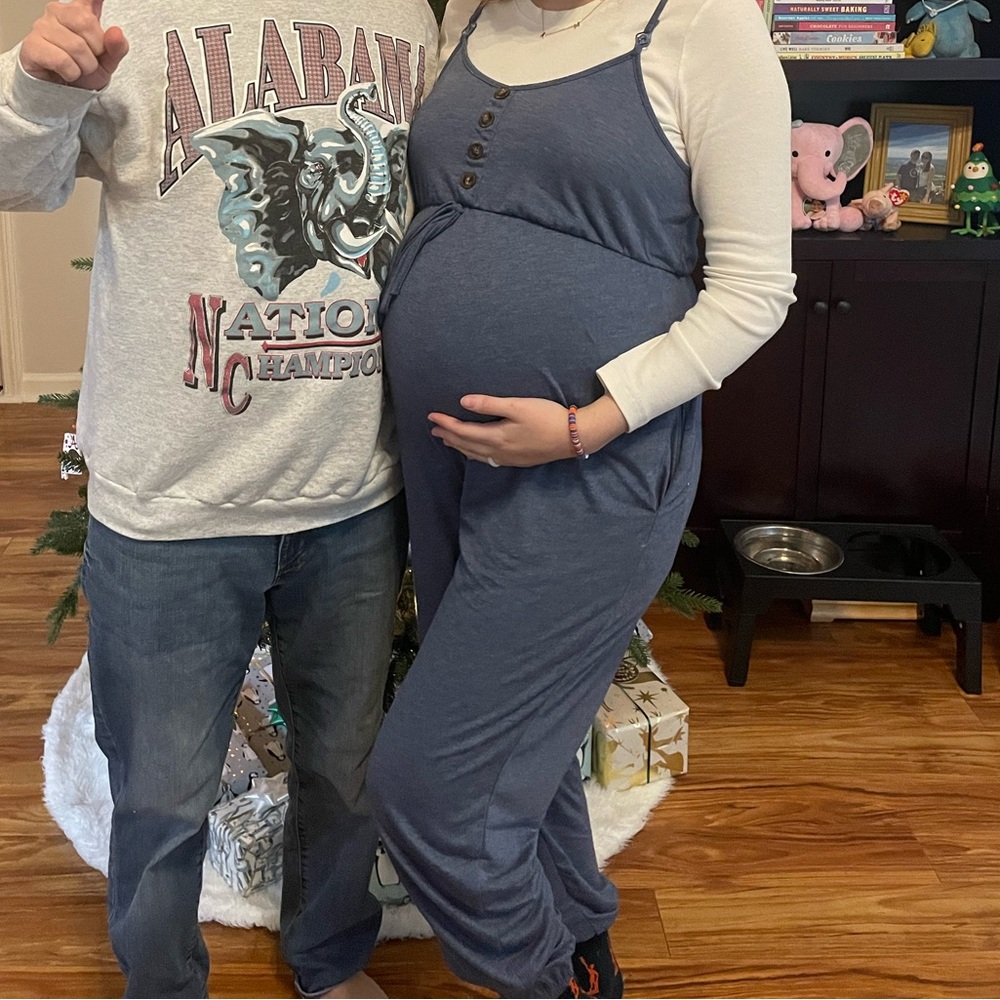 SHEIN Blue Maternity Jumpsuit